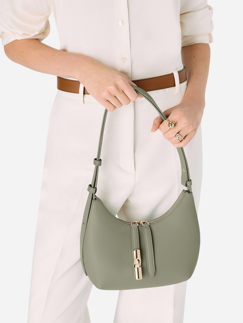 Сумка жіноча з натуральної шкіри маленька Furla WB01500BX3353AG7001007 Зелена (800070334428) - зображення 2