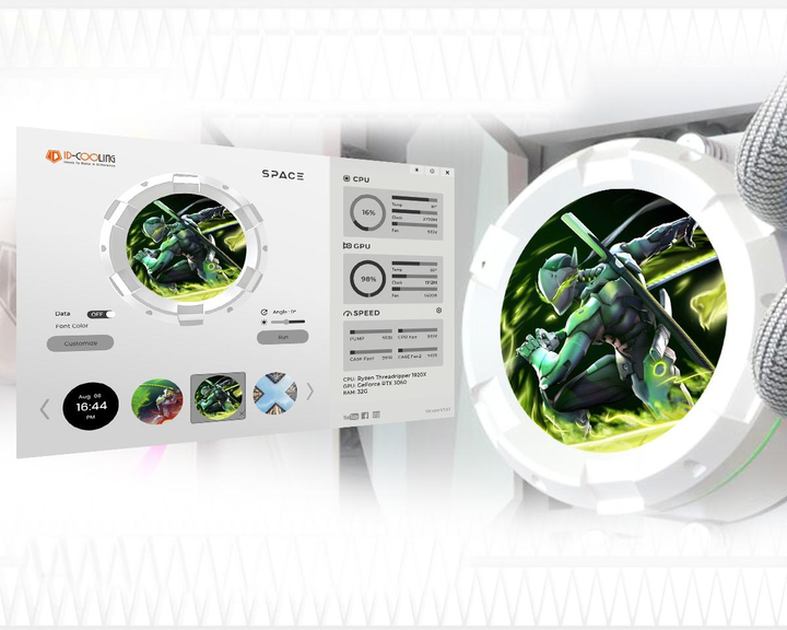 Система водяного охлаждения ID-Cooling Space LCD SL240 White - изображение 7