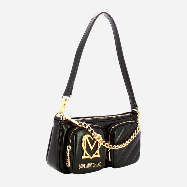 Torebka crossbody damska z łańcuszkiem Love Moschino JC4324PP0LKM0000 Czarna (800070326622) - obraz 3
