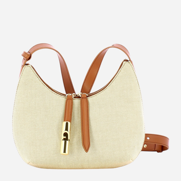 Сумка крос-боді через плече жіноча тканинна середня Furla WB01634BX35423331S1007 Молочний/Коричневий (800070334432) - зображення 1