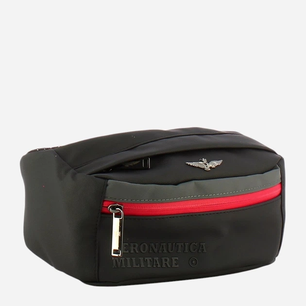 Сумка на пояс бананка чоловіча Aeronautica Militare AM480-NEGR Чорна (800070283402) - зображення 3