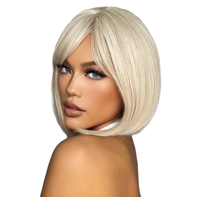 Перука пепельний Blond каре, натуральне синтетичне волосся - зображення 6