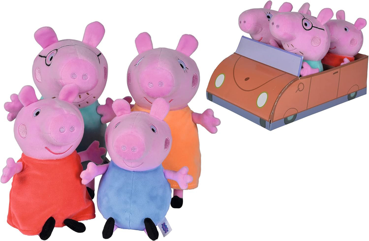 Набір талісманів Simba Peppa Pig із сім'єю в машині (4006592057862) - зображення 5