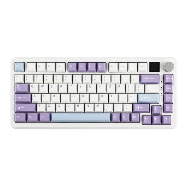 Ігрова механічна клавіатура AJAZZ AK820 MAX: Hot-Swap, Gasket Mount, RGB, 3 режими для геймерів Магнітна White-Purple - зображення 3