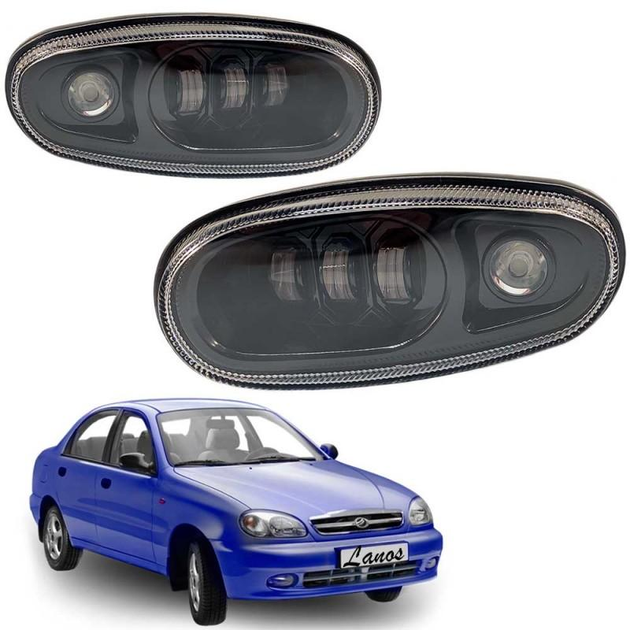Противотуманные фары Leader Daewoo Lanos 45W белый свет с ДХО 2 шт - изображение 1