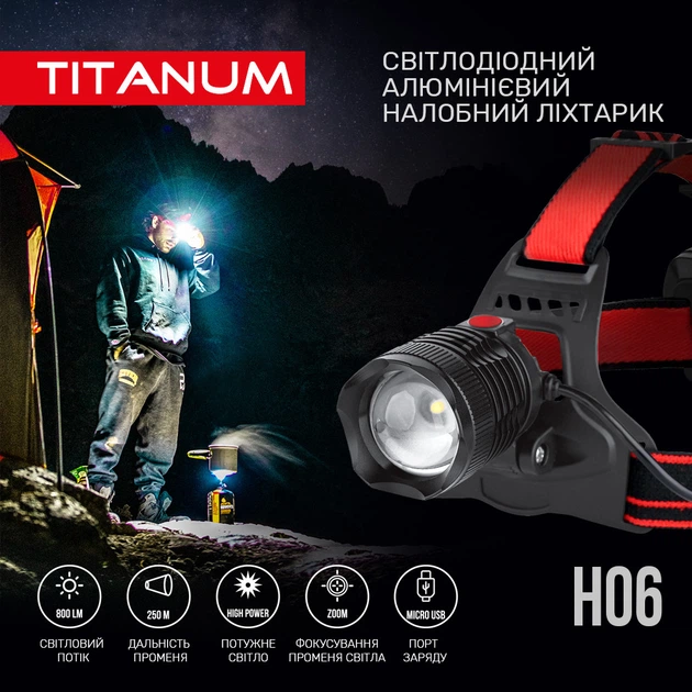 Налобний світодіодний ліхтарик TITANUM TLF-H06 800Lm 6500K (20шт/ящ) - Фото 3 Налобний світодіодний ліхтарик TITANUM TLF-H06 800Lm 6500K (20шт/ящ) - изображение 3