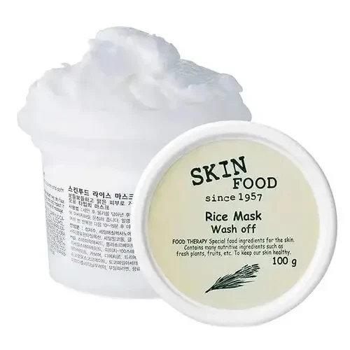 Очищающая маска для лица с экстрактом риса Skinfood Rice Mask Wash Off Renewed 120g - изображение 3