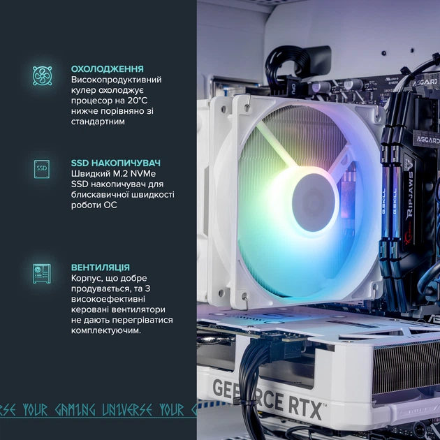 Ігровий комп'ютер ASGARD (I124F.32.S10.46.5314) / Intel Core i5-12400F (2.5–4.4 ГГц) / RAM 32 ГБ / SSD 1 ТБ / NVIDIA GeForce RTX 4060 - зображення 5