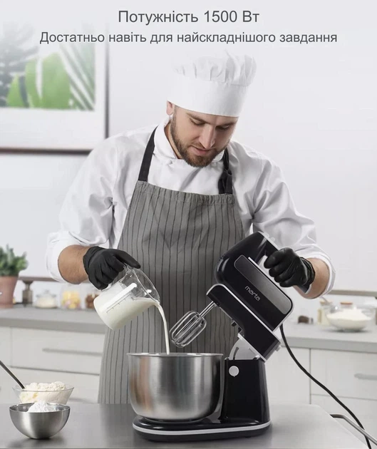 めめちページ Миксер планетарный металическая поворотная чаша 3 л 1500W Zepline