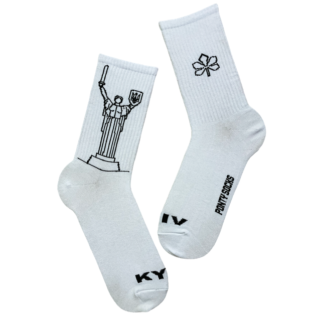 Шкарпетки Ponty Shop Київ розміри 36-40 Білі - Фото 1 Шкарпетки Ponty Shop Київ розміри 36-40 Білі - изображение 1