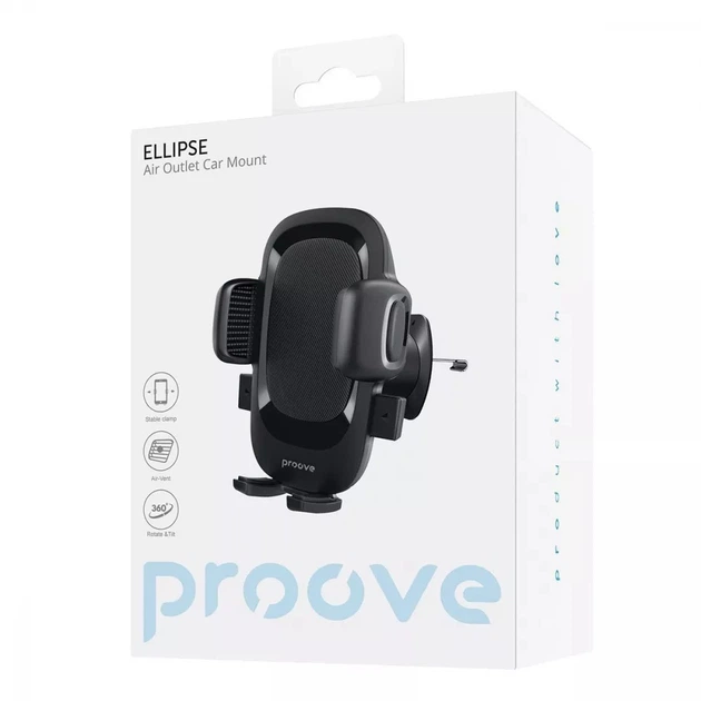 Автомобильный держатель Proove CHEC00000001 Ellipse Air Outlet Car Mount 4.7-6.9 в вентиляционную решётку Black - изображение 6