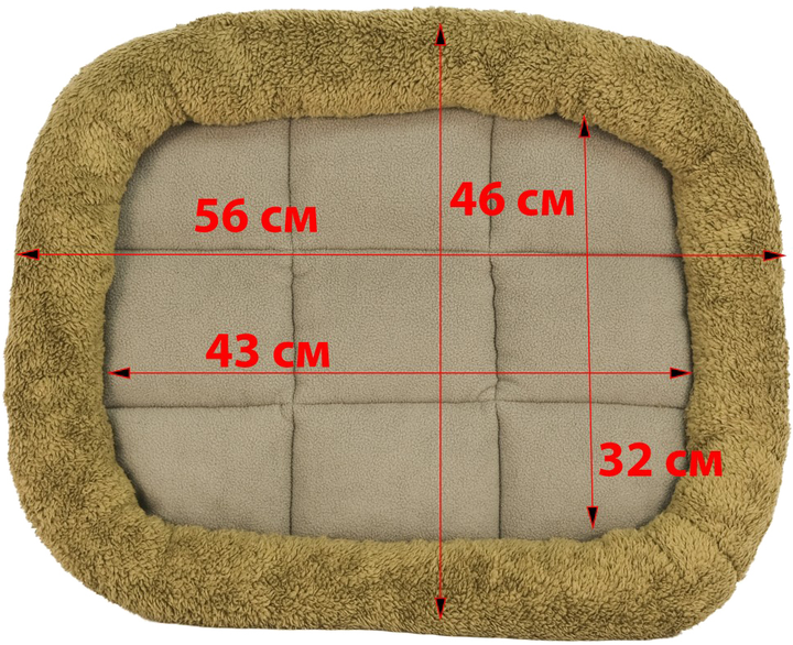 Лежак для кішок і собак FX home Комфорт 56х46х8 см Сіро-оливковий (2820000013637) - зображення 5