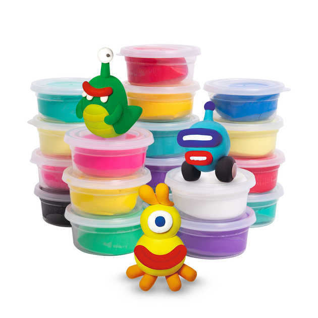 Набір пластиліну BERGER Kids Clay Монстрики 18 баночок 270 г (8596165040200) - зображення 3