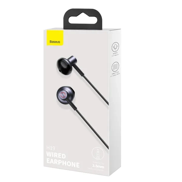 Навушники Baseus Encok H19 Wired Earphone 3.5mm Чорні - изображение 7