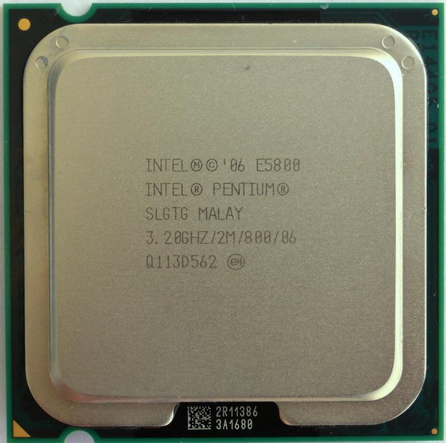 Процессор Intel Pentium Dual-Core E5800 3.20GHz/2M/800 (SLGTG) s775 ...
