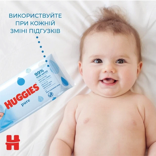 Влажные салфетки Huggies Pure 56 шт - изображение 6
