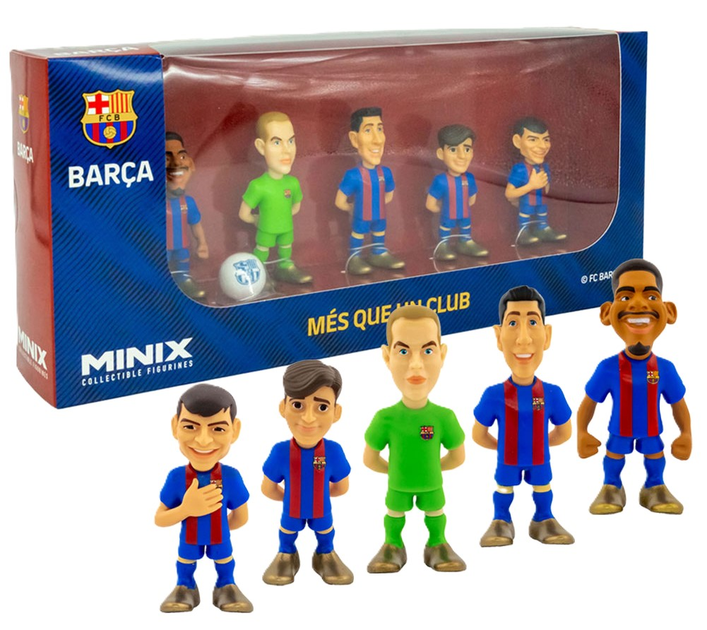 Zestaw figurek Minix Piłkarzy FC Barcelona Araujo + Ter Stegen + Gavi + Pedri + Lewandowski 7 cm (8436605112213) - obraz 2