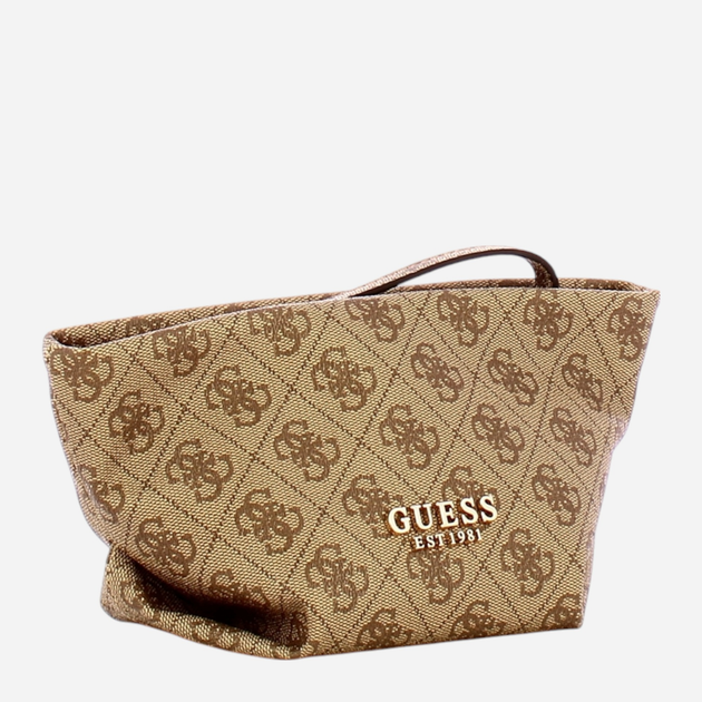 Косметичка жіноча Guess Eco Evaine TWEB9535005-LGW Коричнева (800070334923) - зображення 3
