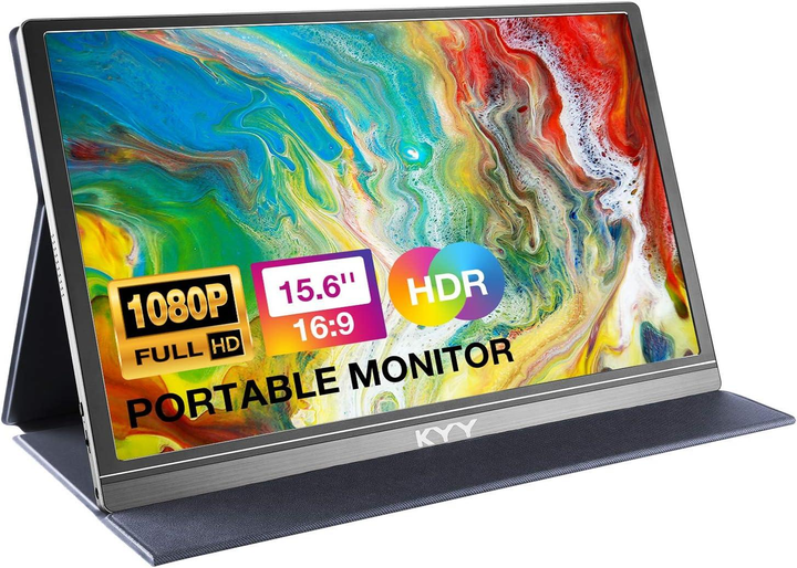 Монитор портативный KYY 15.6" 1080P FHD USB-C, miniHDMI, HDR, IPS, Smart Cover (K3) - изображение 1