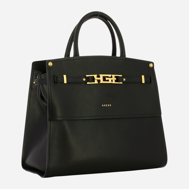 Сумка шопер жіноча з натуральної шкіри Guess Cristina HWCRCAL2206-BLA Чорна (800070289888) - зображення 3