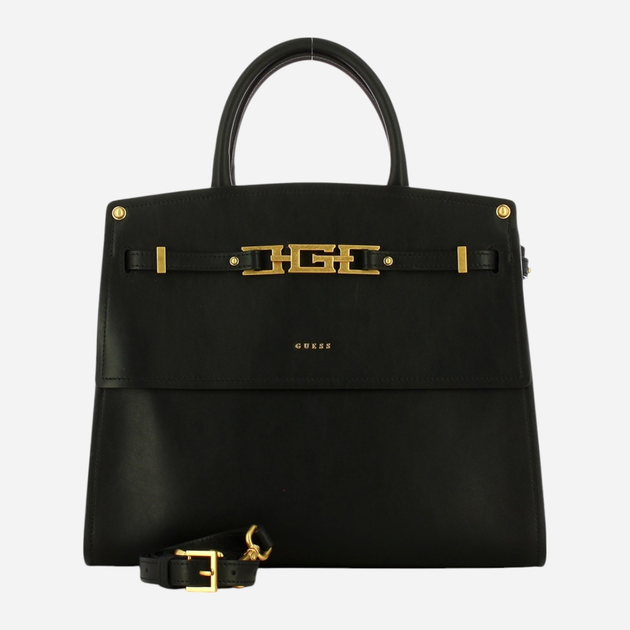 Сумка шопер жіноча з натуральної шкіри Guess Cristina HWCRCAL2206-BLA Чорна (800070289888) - зображення 4
