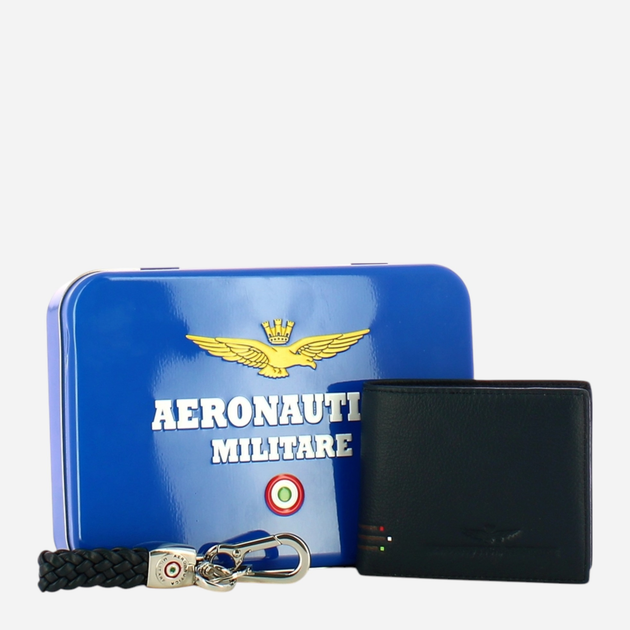 Portfel męski skórzany Aeronautica Militare Kit AM190-BL Granatowy (800070317569) - obraz 1
