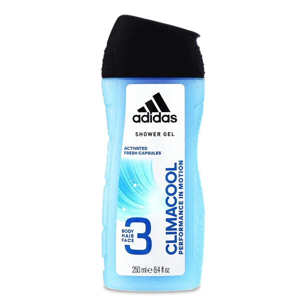 Гель для душу Adidas Climacool 3в1, 250 мл - Фото 1 Гель для душу Adidas Climacool 3в1, 250 мл - зображення 1