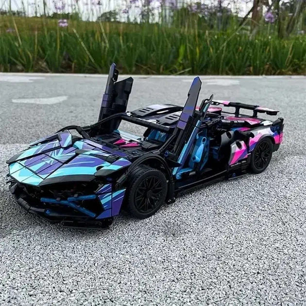 Конструктор Technic Lamborghini — радіокерована машинка 1:14, 1314 деталей, LED-підсвічування, керування з пульта та смартфона - Фото 5 Конструктор Technic Lamborghini — радіокерована машинка 1:14, 1314 деталей, LED-підсвічування, керування з пульта та смартфона - зображення 5