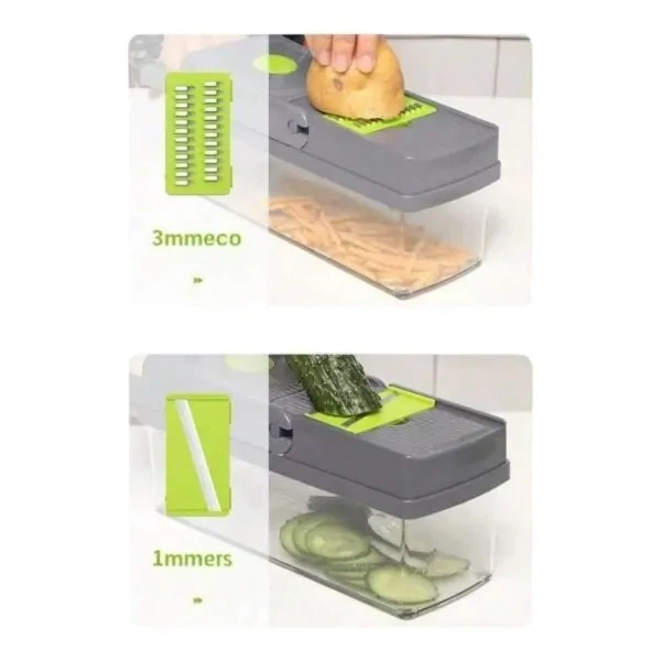 Многофункциональная овощерезка с сменными насадками 14в1 Vegetable Salad Cutter Терка для овощей с контейнером - Фото 3 Многофункциональная овощерезка с сменными насадками 14в1 Vegetable Salad Cutter Терка для овощей с контейнером - изображение 3