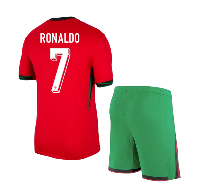 Дитяча футбольна форма Nike Ronaldo (Роналдо) збірна Португалії 2025, розмір 26 (зріст 140–150 см), червоно-зелена - изображение 3