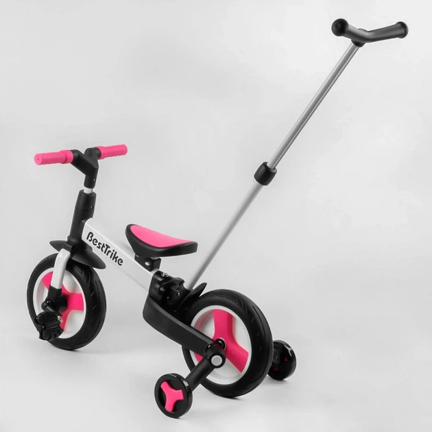 Велосипед-трансформер Best Trike 55475 (1) колеса PU 10'', родительская ручка, съемные педали - Фото 4 Велосипед-трансформер Best Trike 55475 (1) колеса PU 10'', родительская ручка, съемные педали - изображение 4