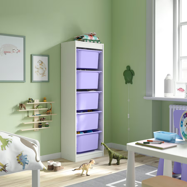 Стелаж с контейнерами TROFAST 46x30x145 см IKEA 095.754.75 белый/лиловый - изображение 2