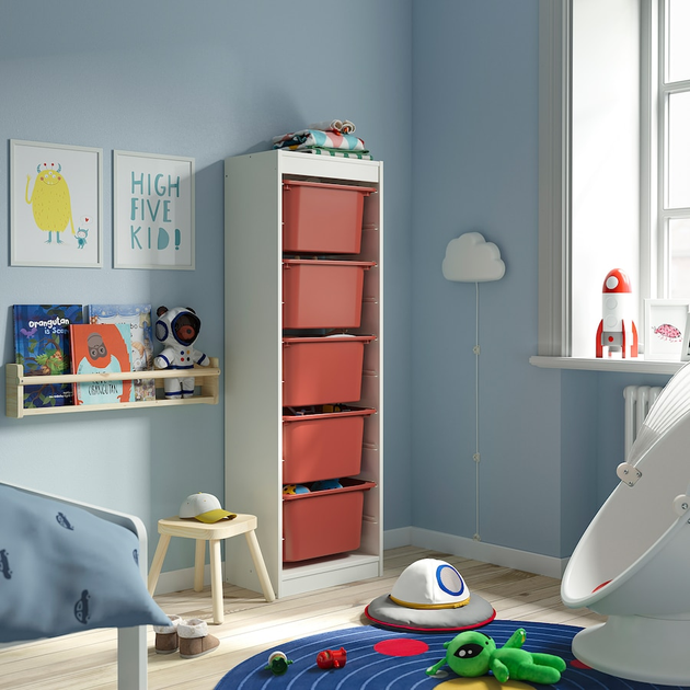 Стелаж с контейнерами TROFAST 46x30x145 см IKEA 095.754.80 белый /красный - изображение 2