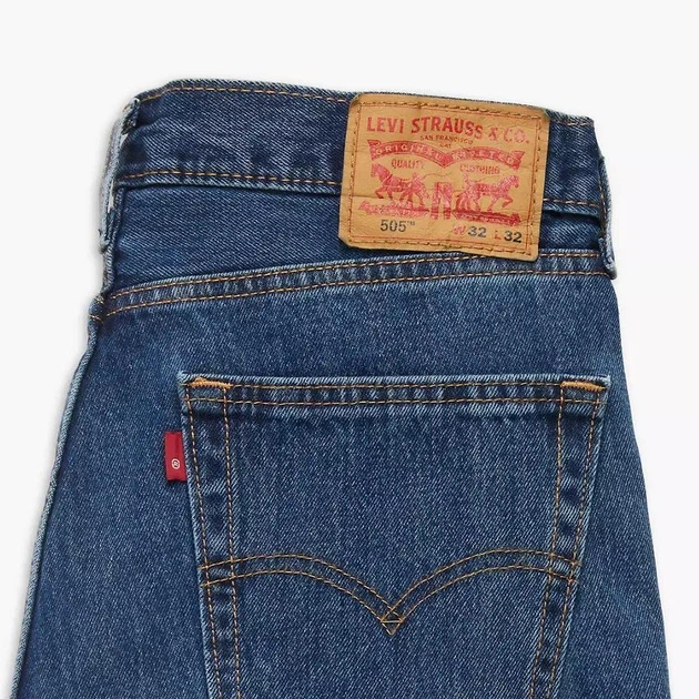 Джинси Levi's 505 Regular Straight Fit Color: Around The Corner - Dark Wash - Stretch (005052914) W32 L32 - зображення 7