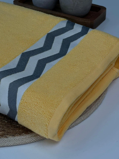 Махровое полотенце с зигзагами Osborn Textile 50х90 см Желтый 500 г\м2 - Фото 3 Махровое полотенце с зигзагами Osborn Textile 50х90 см Желтый 500 г\м2 - изображение 3
