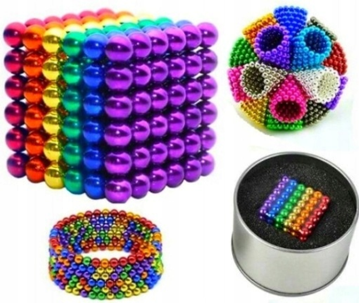 Magnetyczny konstruktor Neocube 216 kulek 5 mm Wielokolorowy (8596165040248) - obraz 3