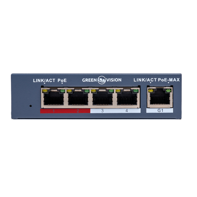 Комутатор мережевий POE GV-017-AI-4+1P - Фото 3 Комутатор мережевий POE GV-017-AI-4+1P - зображення 3