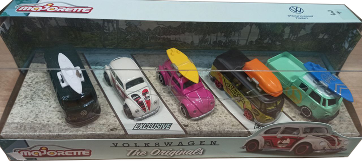 Набір металевих моделей автомобілів Majorette Volkswagen The Originals VW Bulli T1 & VW 5 шт 1:64 (3467452065488) (955555907685455) - Уцінка - зображення 3