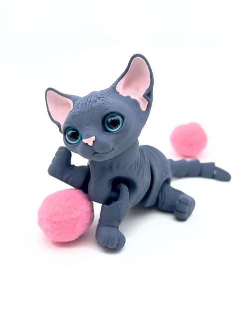 Котенок Сфинкс игрушка подвижная 3д - изображение 4