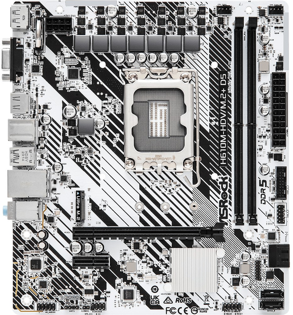 Материнська плата ASRock H610M-HDV/M.2+ D5 (s1700, Intel H610, PCI-Ex16) - зображення 1