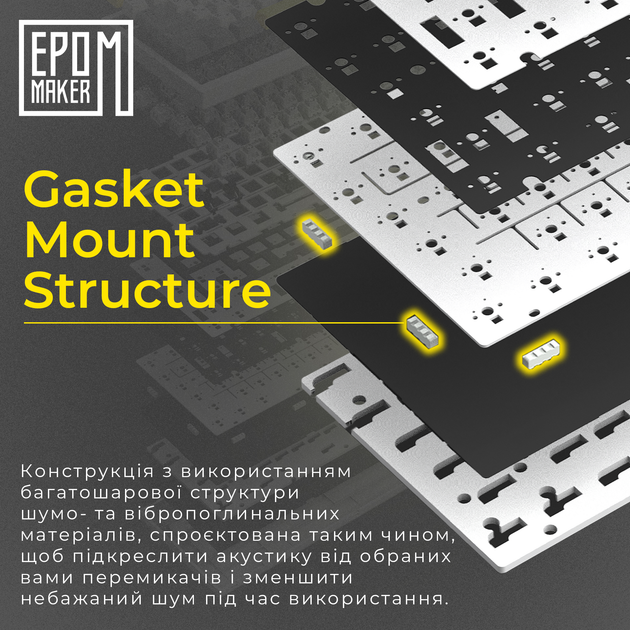Клавіатура Epomaker Ajazz AK820 Pro Gift Switch підсвітка, чорна 299399 - зображення 7