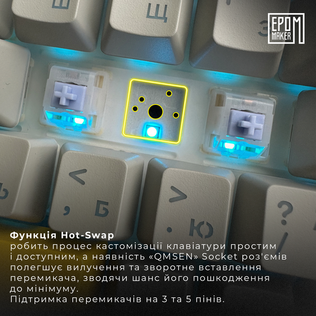 Клавіатура Epomaker Ajazz AK820 Pro Gift Switch підсвітка, чорна 299399 - зображення 11