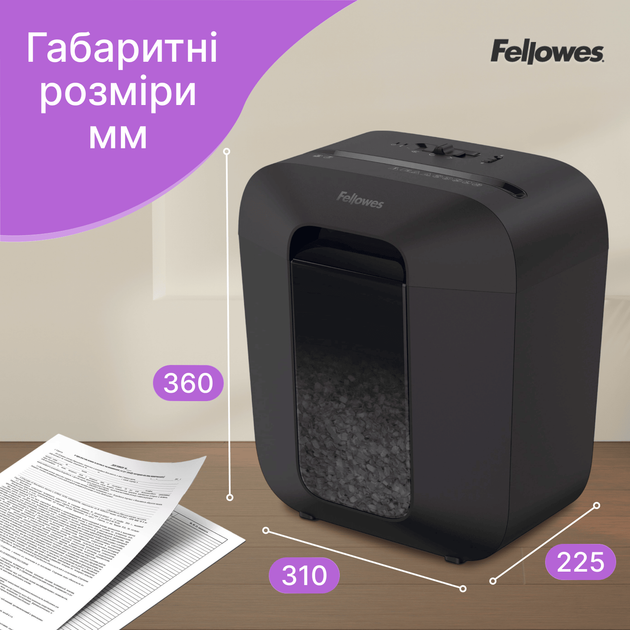 Шредер Fellowes LX25M Mini-Cut 4 листов 4x12 мм 11.5 л (f.U4170601) - изображение 6