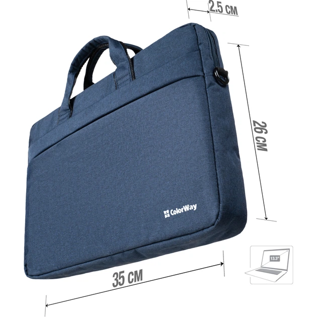 Сумка для ноутбука ColorWay 13.3" Modern Navy (CW-LBM133-NV) - Фото 6 Сумка для ноутбука ColorWay 13.3" Modern Navy (CW-LBM133-NV) - изображение 6