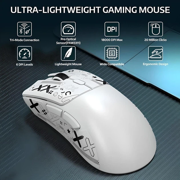 Ігрова бездротова миша Attack Shark R1 White - зображення 7