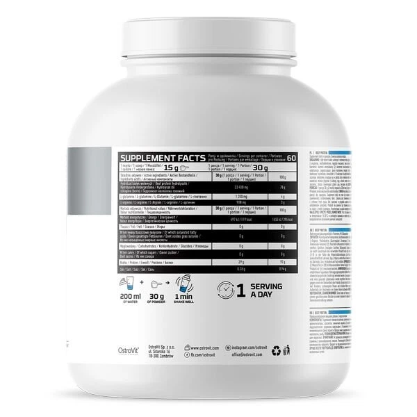 Протеїн OstroVit Beef Protein, 1.8 кг Полуниця - зображення 2