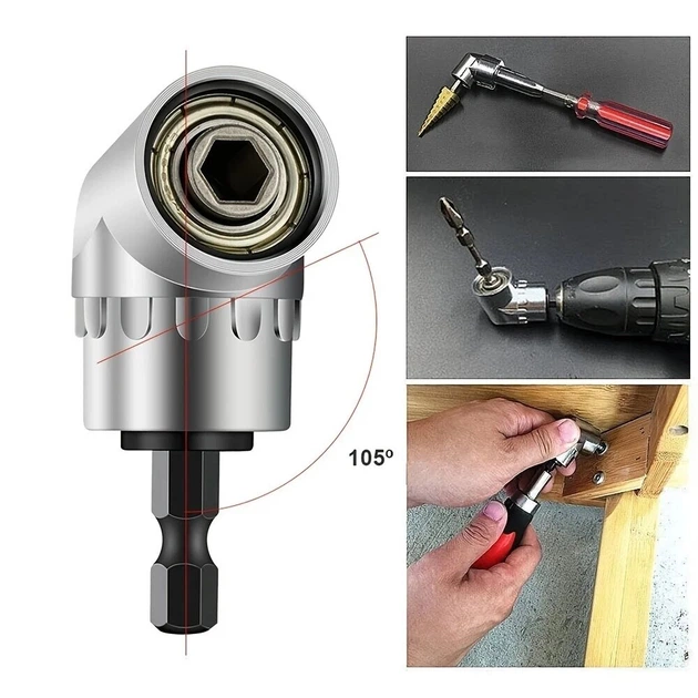 Угловой адаптер магнитный Semi Magnetic Angle Adapter 105° насадка 1/4 cтальyjq для шуруповерта/дрели - Фото 3 Угловой адаптер магнитный Semi Magnetic Angle Adapter 105° насадка 1/4 cтальyjq для шуруповерта/дрели - изображение 3