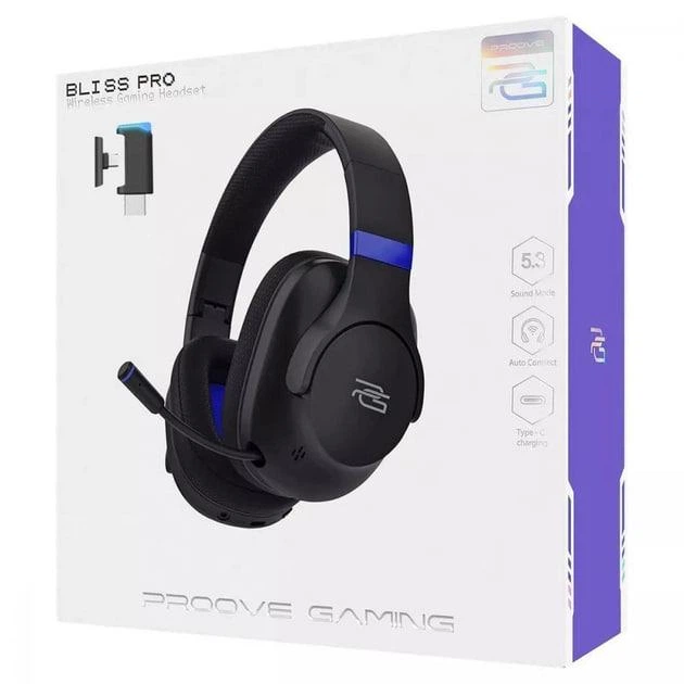 Игровые беспроводные наушники Proove Gaming Bliss Pro с микрофоном и LED RGB подсветкой геймерская гарнитура (GHBLP0010001) Black - изображение 8