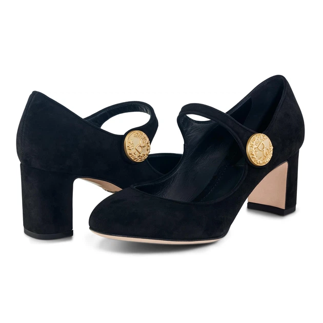 Жіночі туфлі Dolce&Gabbana Mary Jane із замшевої шкіри 37 (23.8 cm) чорні CD0882A127580999 - Фото 4 Жіночі туфлі Dolce&Gabbana Mary Jane із замшевої шкіри 37 (23.8 cm) чорні CD0882A127580999 - зображення 4