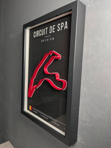 Об'ємна Рамка з 3D Трасою Circuit de Spa-Francorchamps / Stavelot, Belgium / Спа-Франкоршам в Масштабі 1:40 000 Red Matte / Frame 32x23x3 - Фото 7 Об'ємна Рамка з 3D Трасою Circuit de Spa-Francorchamps / Stavelot, Belgium / Спа-Франкоршам в Масштабі 1:40 000 Red Matte / Frame 32x23x3 - зображення 7